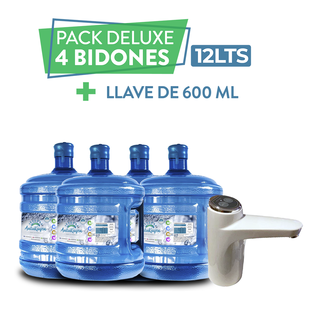 4 bidones de Agua + llave usb 600ml