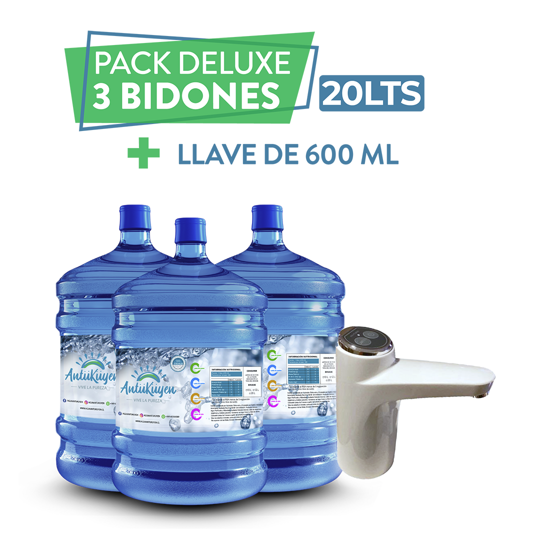 3 bidones de Agua + llave usb 600ml