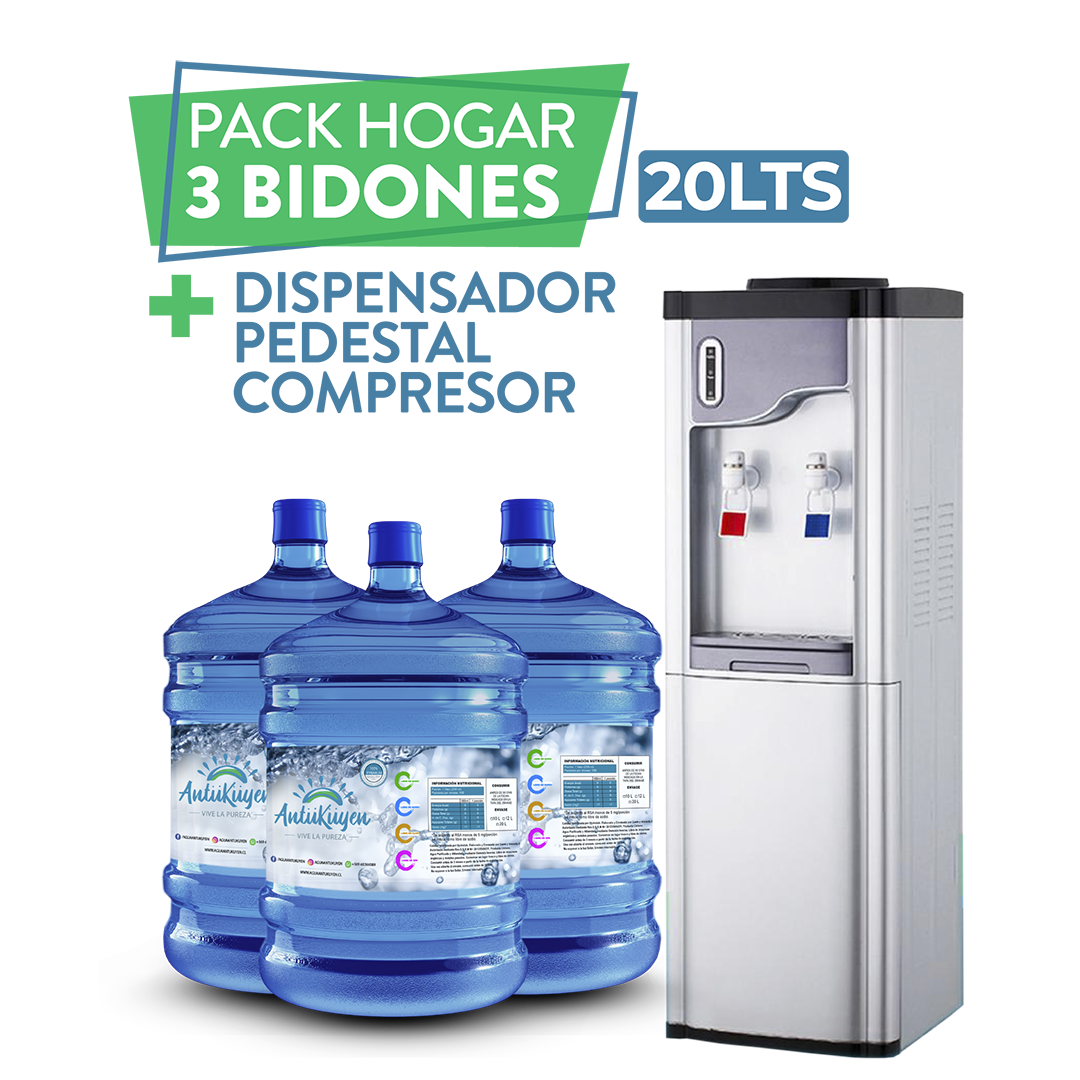 Pack eléctrico Pedestal Compresor + 3 bidones 20lts